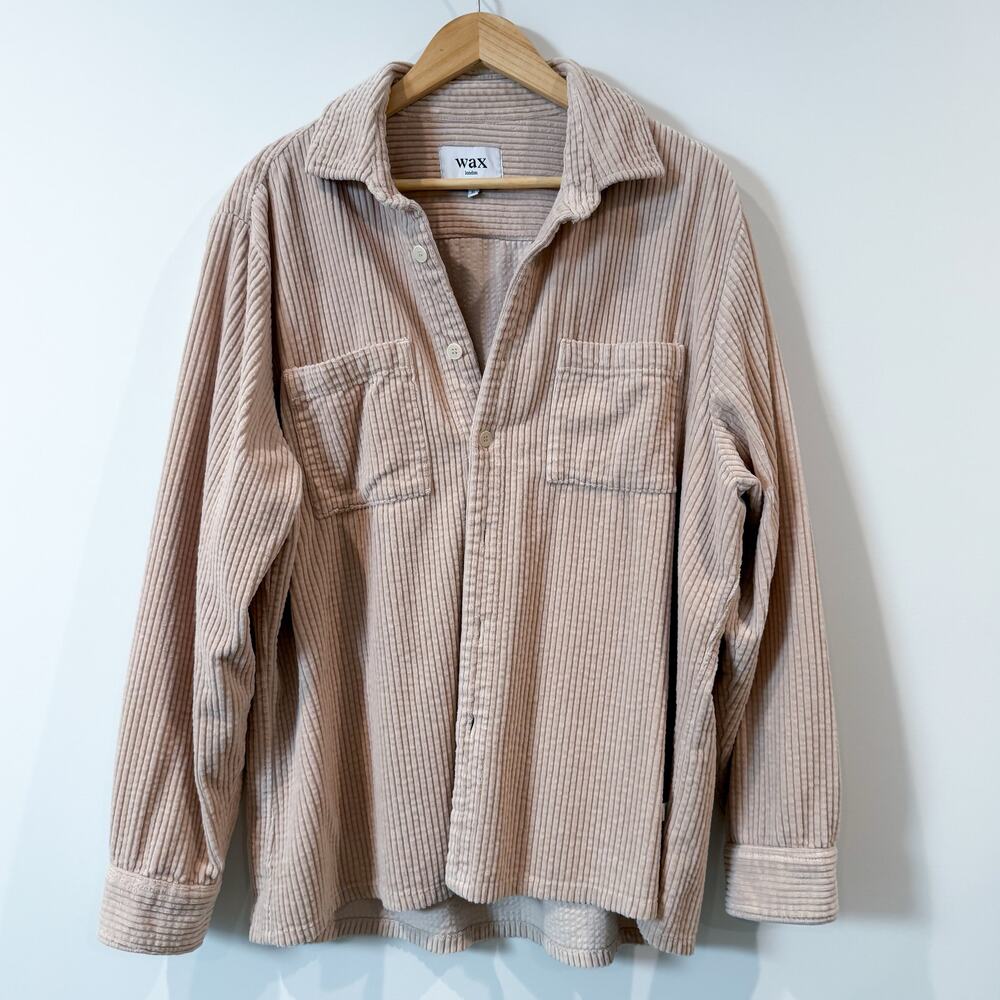 WAX LONDON Penn Cord Whiting Overshirt Sand Beige – Size XL – EUC - Picture 2 of 5